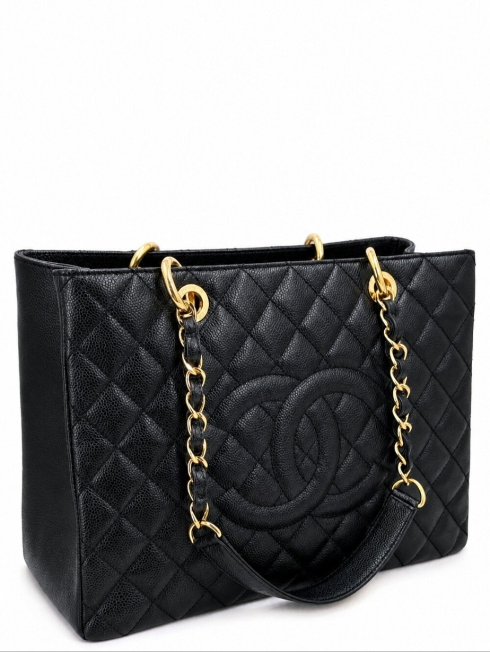 Chanel Black Quilted Caviar Leather GST Shoulder Bag